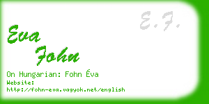 eva fohn business card