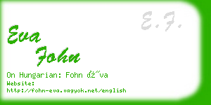 eva fohn business card